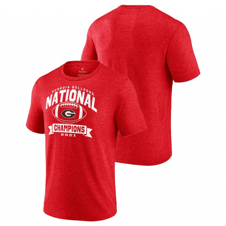 Georgia Bulldogs Men's NCAA Red Champions 2021 CFP National Vintage College Football T-Shirt OKL6049LR